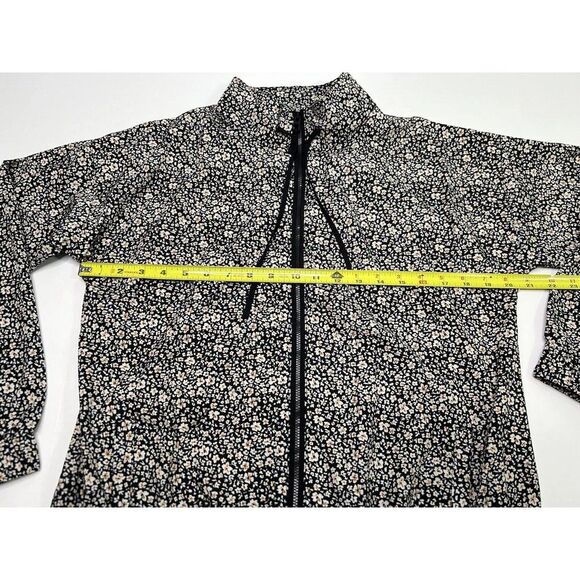 Summersalt The On-The-Go Zip-Up Jacket Women's Small Black White Floral Print - Picture 10 of 16